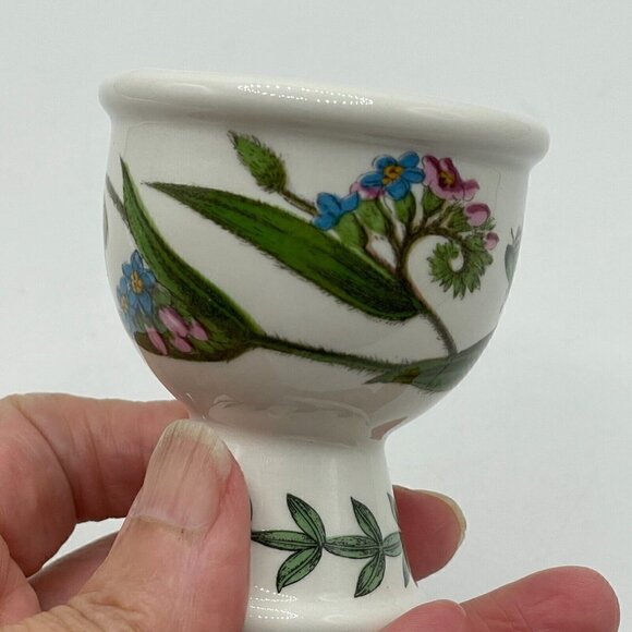 Portmeirion Botanic Garden Vintage Forget Me Not Egg Cup 1972 Old Label - Picture 3 of 8